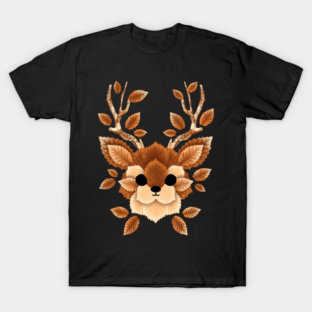 Deer of leaves T-Shirt by NemiMakeit